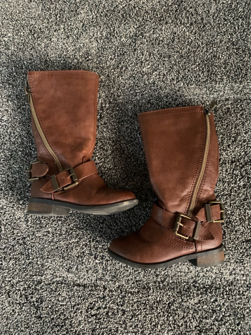 Sarah Jayne Brown Mid-Calf Buckle Kids' Boots